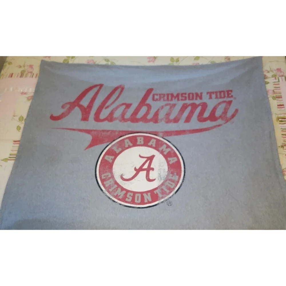 University of Alabama Crimson Tide Throw Blanket Gray & Red NCAA 62